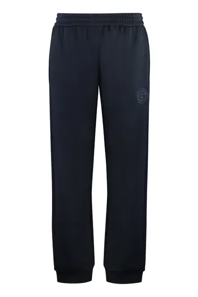 Giorgio Armani Technical Fabric Pants In Blue