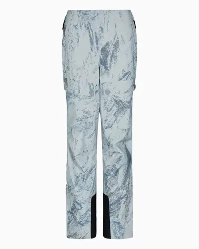 Giorgio Armani Neve Ski Trousers In Printed Reflex Fabric In Blue