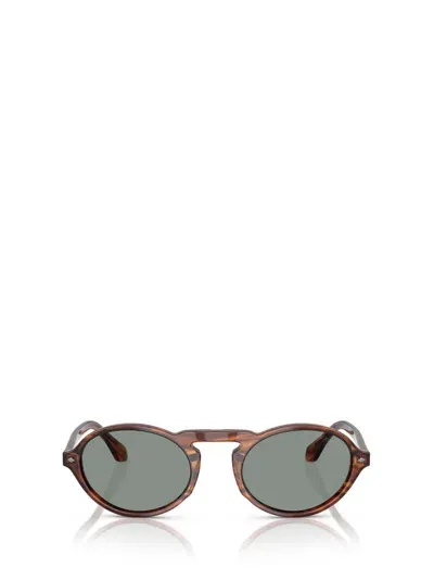 Giorgio Armani Ar8219u Striped Brown Sunglasses In Multi