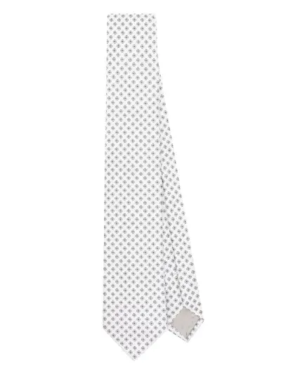 Giorgio Armani Patterned-jacquard Tie In Silver