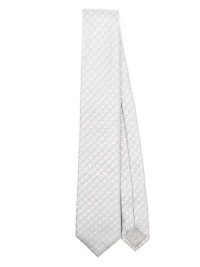 Giorgio Armani Polka Dot Tie In Silver