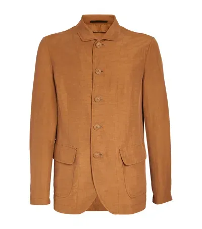 Giorgio Armani Relaxed-fit Blazer In Beige