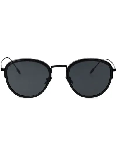 Giorgio Armani Round-frame Sunglasses In 黑色