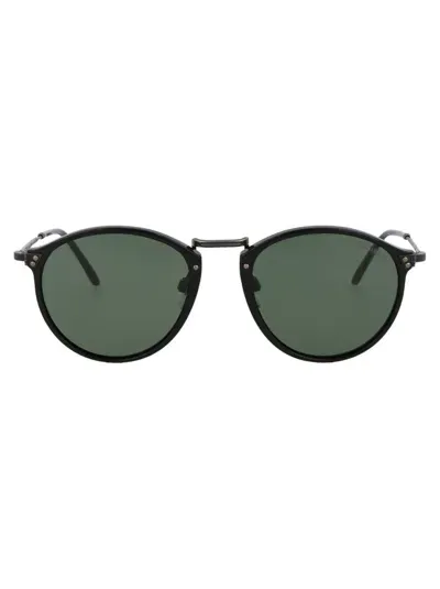 Giorgio Armani Round Frame Sunglasses In Black