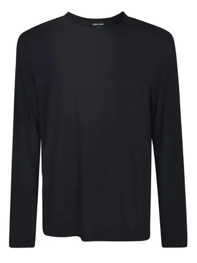 Giorgio Armani Jersey T-shirt In Blue