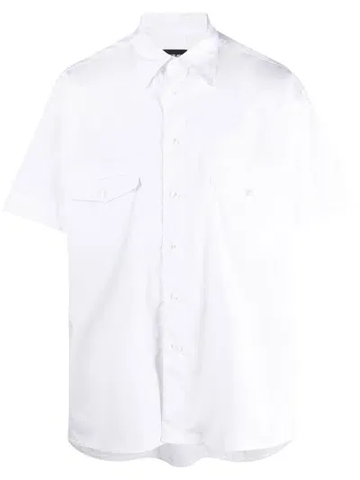 Giorgio Armani Short-sleeve Button-up Shirt In Neutrals