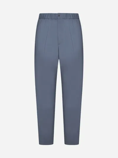 Giorgio Armani Silk-blend Trousers In Powder Blue