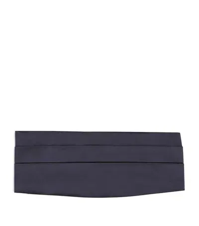 Giorgio Armani Silk Cummerbund In Blue