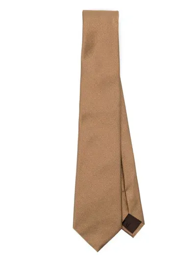 Giorgio Armani Silk Tie In Neutrals