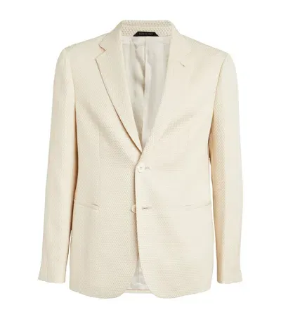 Giorgio Armani Single-breasted Blazer In Beige