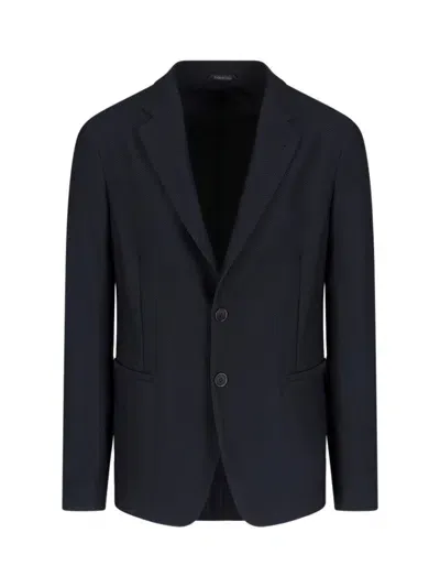 Giorgio Armani Single-breasted Blazer In Black