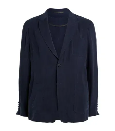 Giorgio Armani Single-breasted Blazer In Blue