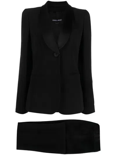 Giorgio Armani Single-breasted Trouser Suit In Black