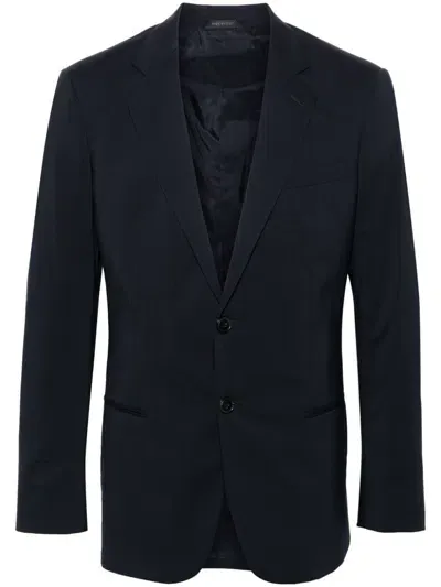 Giorgio Armani Soho Virgin-wool Blazer In 蓝色