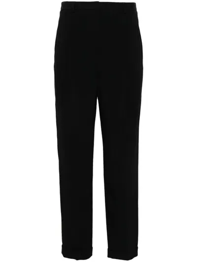 Giorgio Armani Straight-leg Cady Trousers In Black  