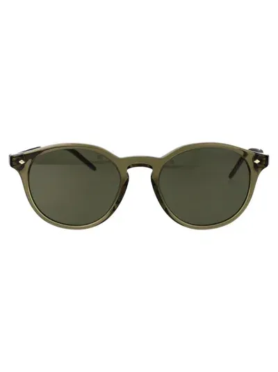 Giorgio Armani Sunglasses In 607452 Transparent Green