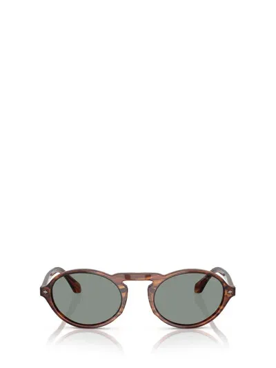 Giorgio Armani Sunglasses In Striped Brown