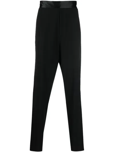 Giorgio Armani Tapered-leg Trousers In Black