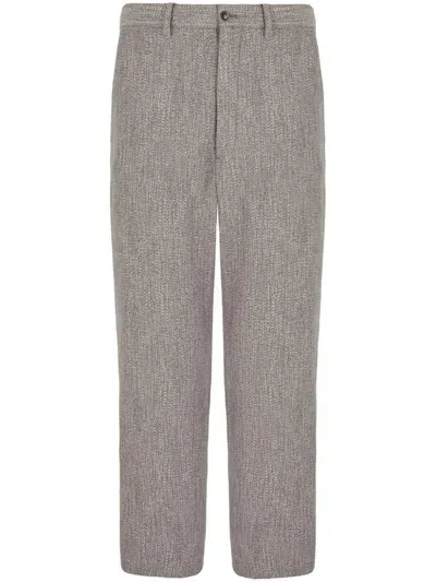 Giorgio Armani Cropped Straight-legged Trousers In Grey