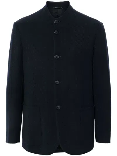 Giorgio Armani Virgin Wool Blazer In Ub115 Night Sky