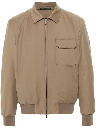 Giorgio Armani Virgin-wool Jacket In Beige