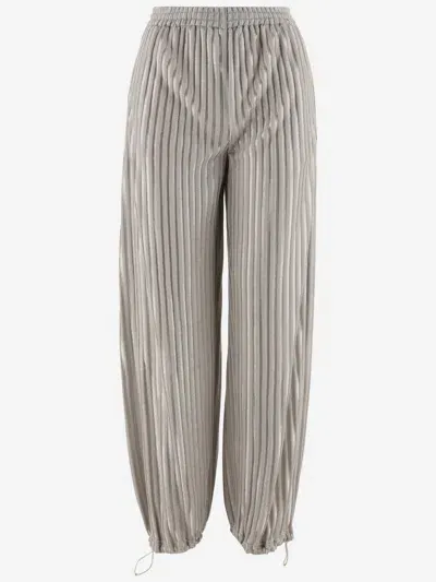 Giorgio Armani Viscose Jersey Jacquard Pants In Beige