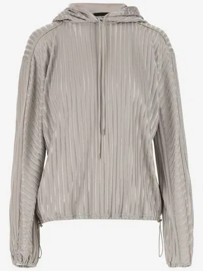 Giorgio Armani Viscose Jersey Jacquard Sweatshirt In Beige