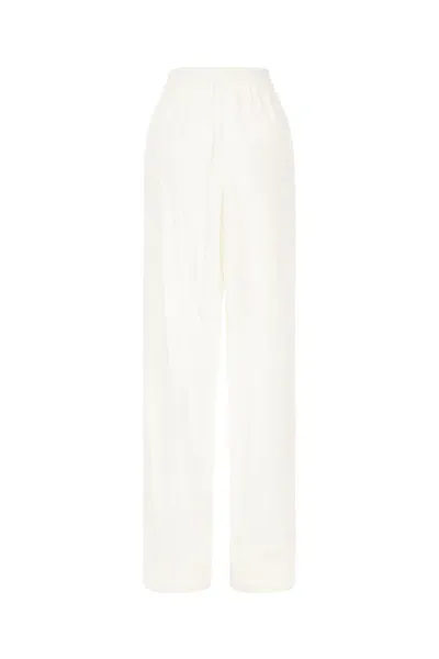 Giorgio Armani White Silk Pants In U0bn