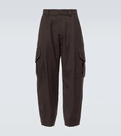 Giorgio Armani Wide-leg Cargo Pants In Brown