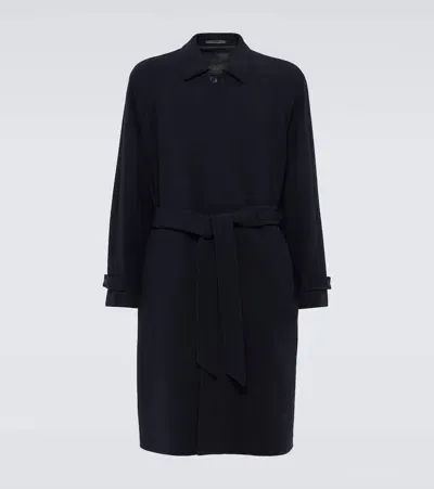 Giorgio Armani Wool-blend Coat In Blau