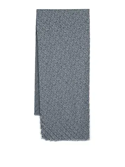 Giorgio Armani Wool Scarf In Azul