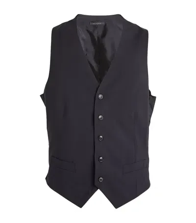 Giorgio Armani Wool Waistcoat In Blue