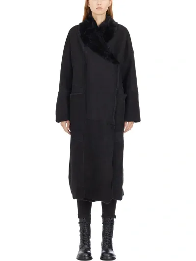 Giorgio Brato Cappotto Over In Montone In Black