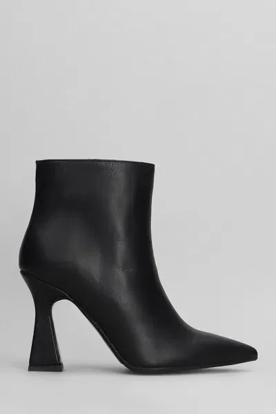 Gisel Moire Giada High Heels Ankle Boots In Black