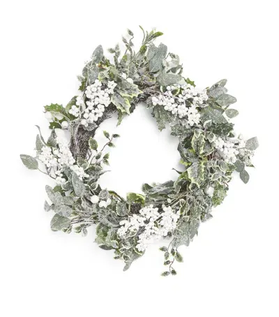 Gisela Graham White Berry Wreath In Green