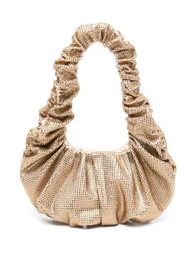 Giuseppe Di Morabito Mini Rhinestoned Shoulder Bag In Golden