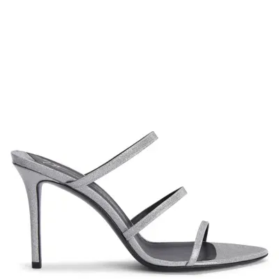 Giuseppe Zanotti Alimha 90mm Leather Sandals In Silver