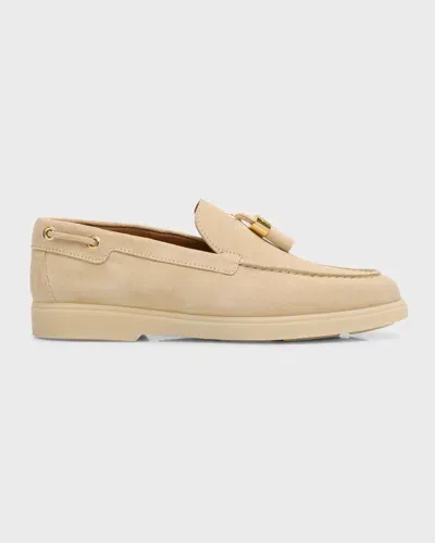 Giuseppe Zanotti Avela Suede Tassel Casual Loafers In Beige