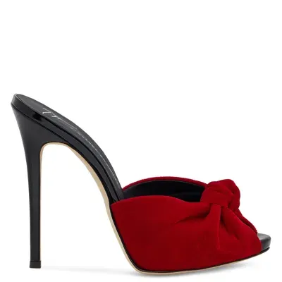 Giuseppe Zanotti Bridget 120mm Velvet Sandals In Red