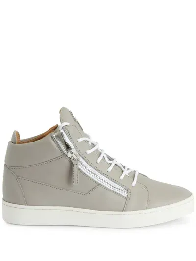 Giuseppe Zanotti Frankie Logo-plaque Sneakers In Grey