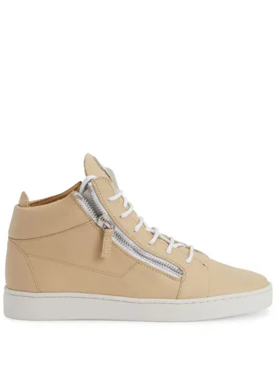 Giuseppe Zanotti Frankie Logo-plaque Sneakers In Neutrals