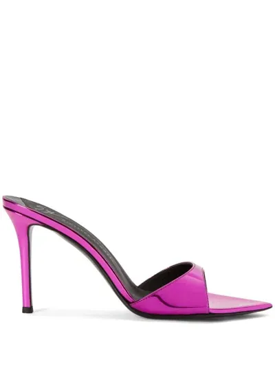 Giuseppe Zanotti Intriigo 100mm Patent Leather Mules In Pink