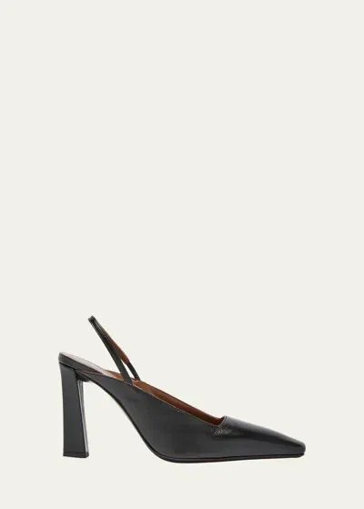 Giuseppe Zanotti Leather Square-toe Slingback Pumps In Nero