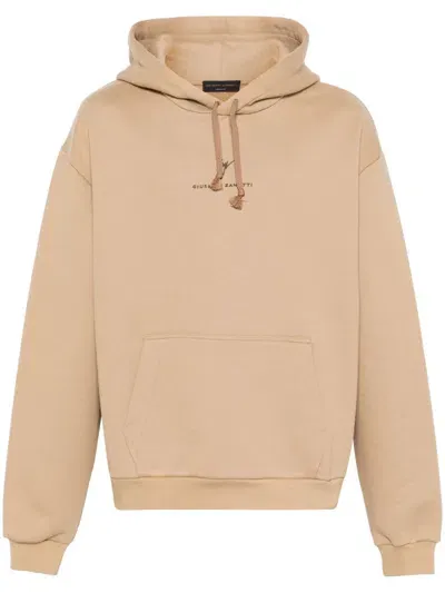 Giuseppe Zanotti Logo-embroidered Hoodie In Brown