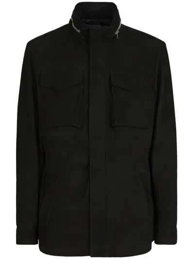 Giuseppe Zanotti Long Sleeves High Neck Jacket In Schwarz