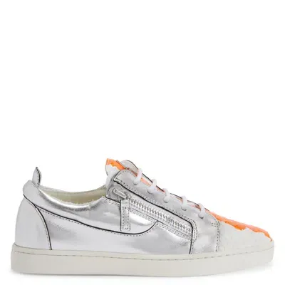 Giuseppe Zanotti Nicki Panelled Leather Sneakers In Silver