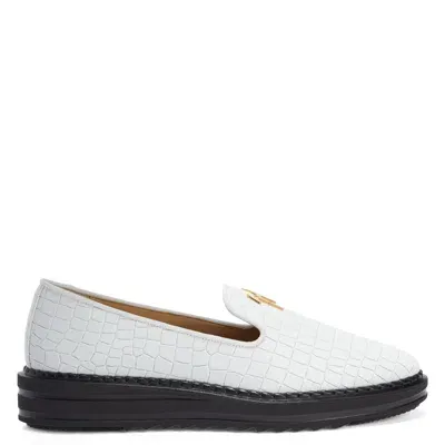 Giuseppe Zanotti Tim Leather Loafers In White