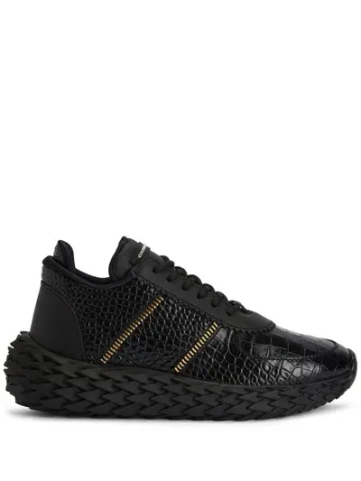 Giuseppe Zanotti Urchin Crocodile-effect Sneakers In Black