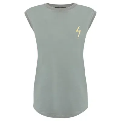 Giuseppe Zanotti Ursella Thunderbolt-embroidered Tank Top In Grey