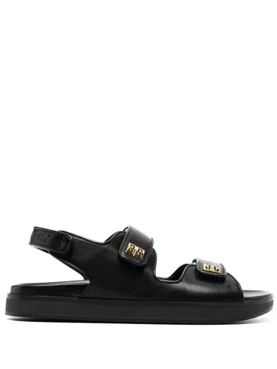 Givenchy 4 G Leather Sandals In Black